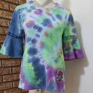 Custom Tie-Dye S/S Soft Sweatshirt-like Cotton Top